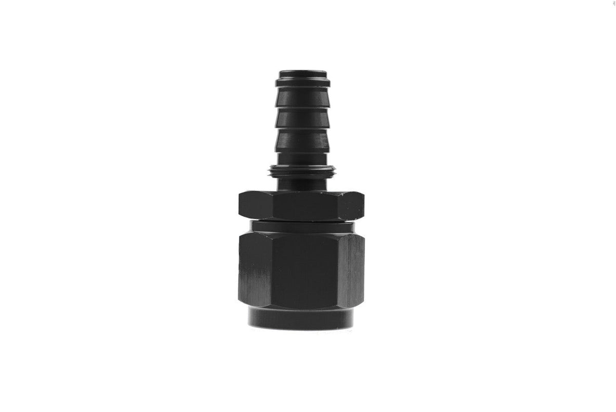 8AN Crimp Style Hose End Black STR - 7000082