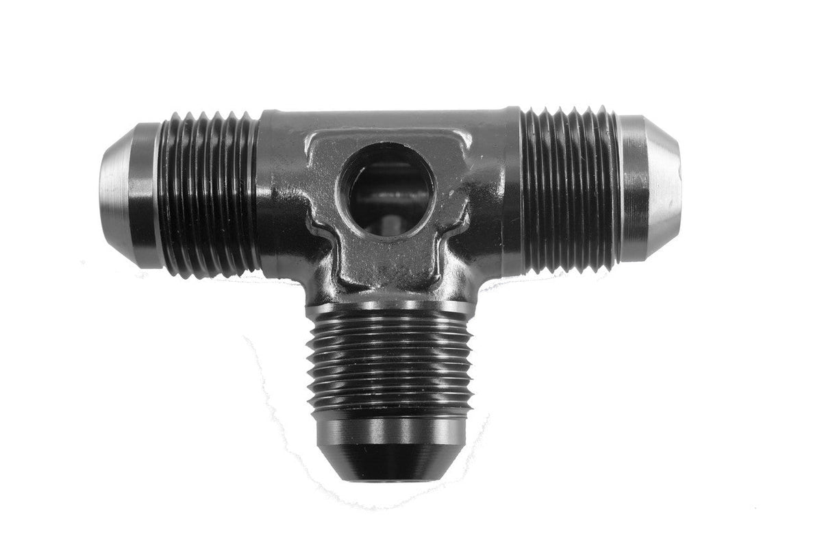 8an Male Tee w/1/8npt Port Black - 8248082