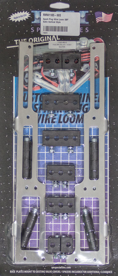Spark Plug Wire Loom SBF Satin Vertical Style - 110590S