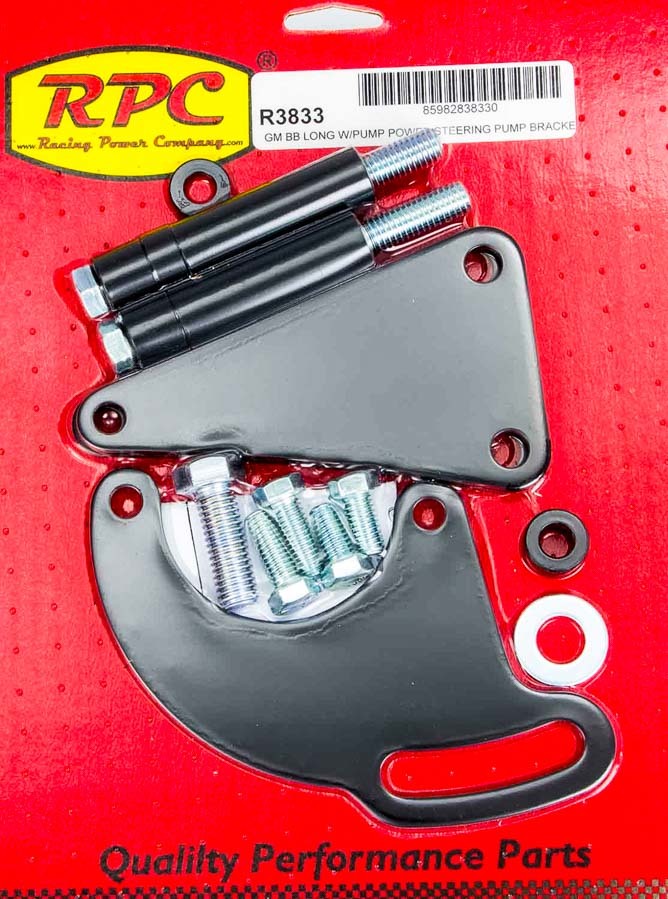 BBC Saginaw Power Steer Bracket Lwp Black - R3833