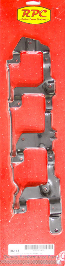 LS Coil Mounting Bracket Pair Black Steel - R6143