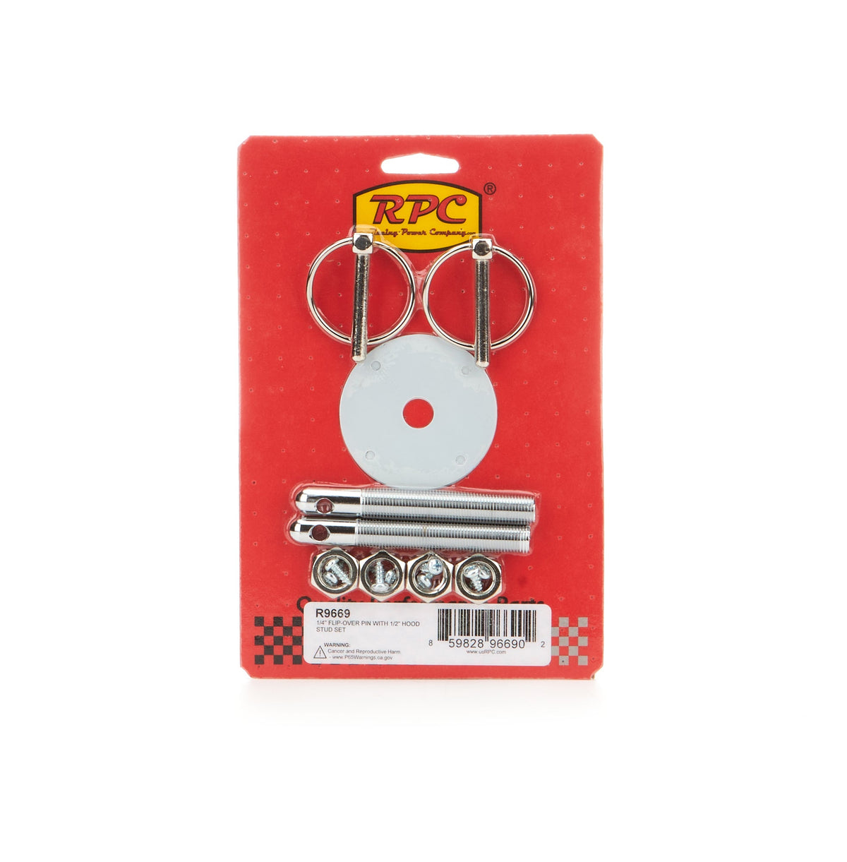 1/4in Flip-Over Pin With 1/2in Hood Stud Set - R9669