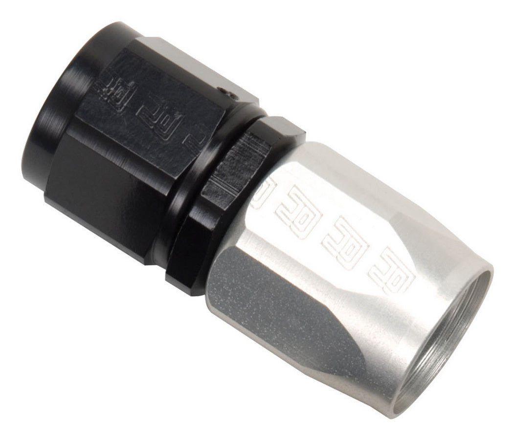 #4 Str Hose End Black/ Silver - 610013