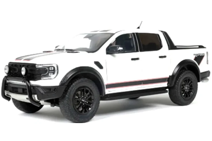 STM Diecast Solido 2024 Ford Ranger Raptor Crew Cab Pickup Truck Ice White 1:18