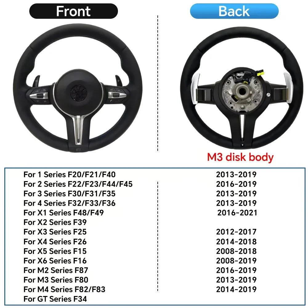 Interior M Series Leather Steering Wheel For BMW M3 M5 F20 F22 F23 F30 F33 F34 X1 F48 X5 F15 X3 F25 F80 E90 E70 E84 With Paddles