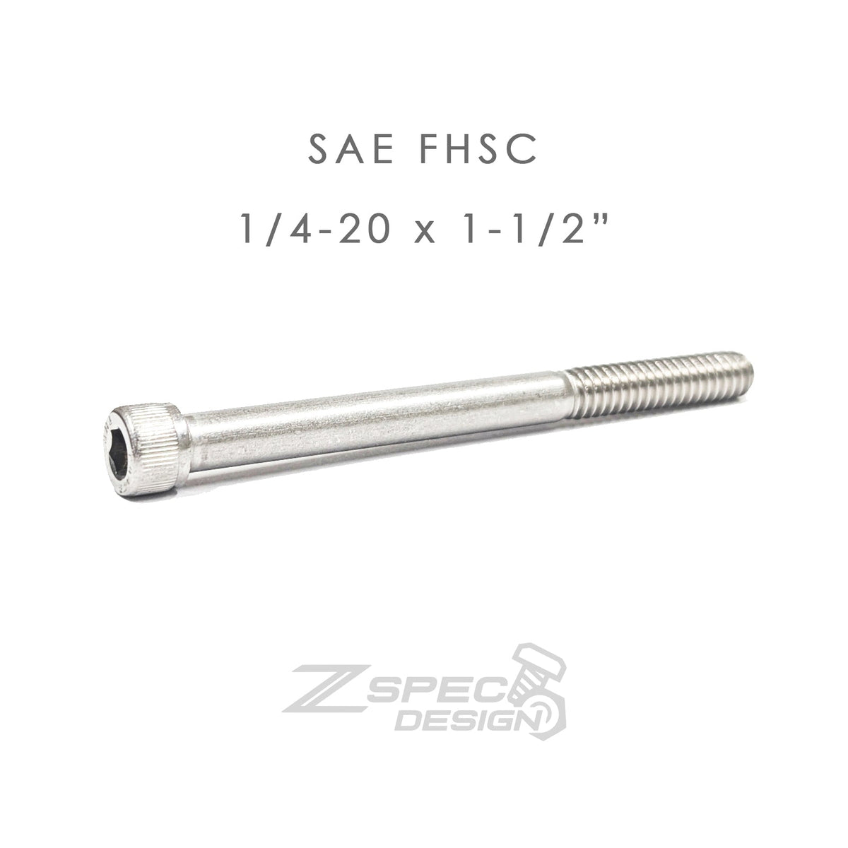 ZSPEC 1/4-20x1-1/2" SAE Socket-Cap SHSC Fasteners, Stainless, 10-Pack