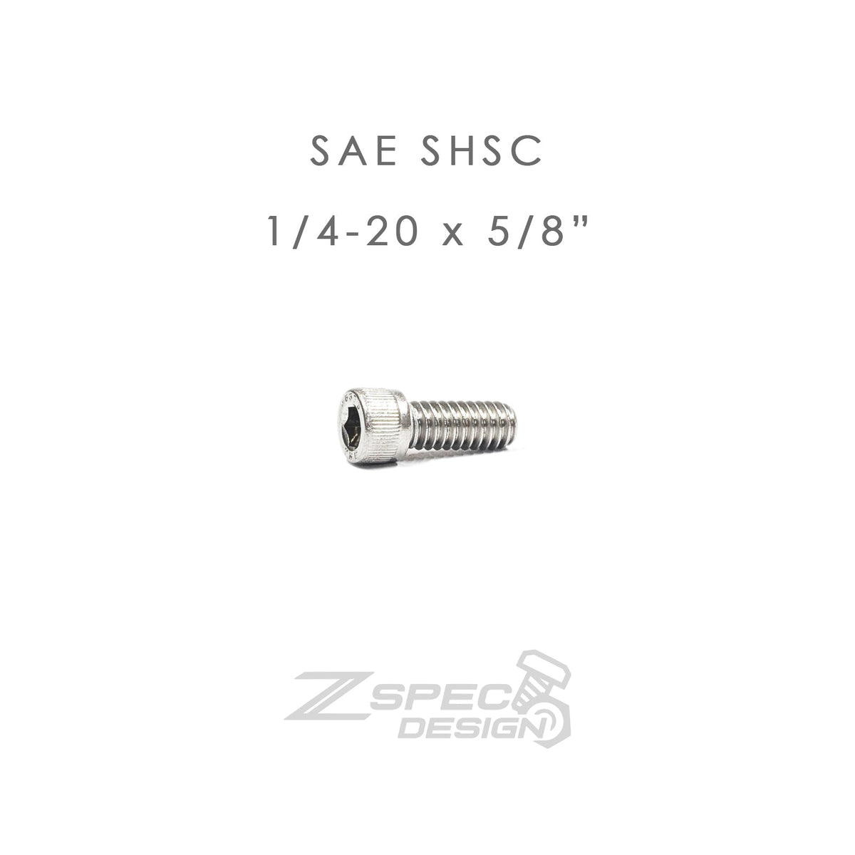 ZSPEC 1/4-20x5/8" SAE Socket-Cap SHSC Fasteners, Stainless, 10-Pack