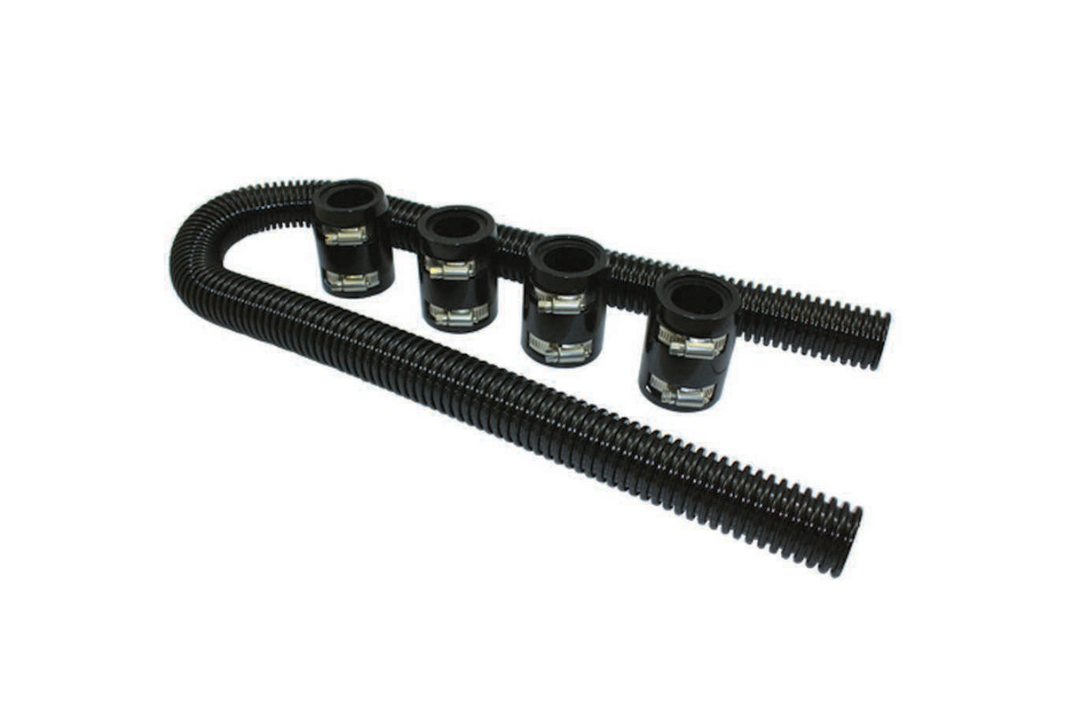 Radiator Hose Kit 48in w/Aluminum Caps Black - 6454