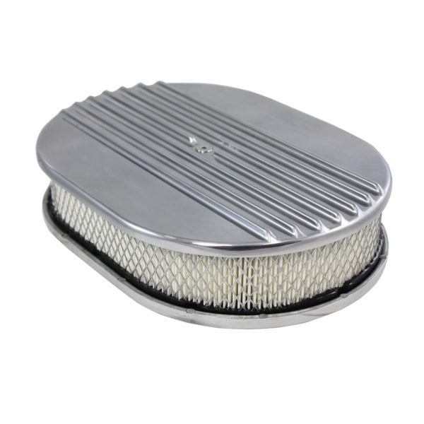 Air Cleaner Kit 12in X 2in Oval Half Finned Top - 6490