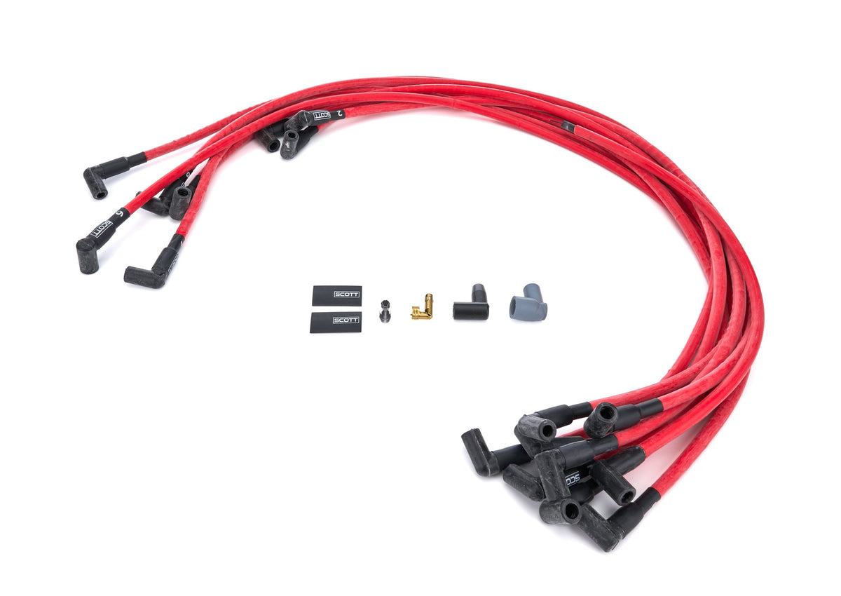 SBC Spark Plug Wire Set 90-Degree - Red - CH4352