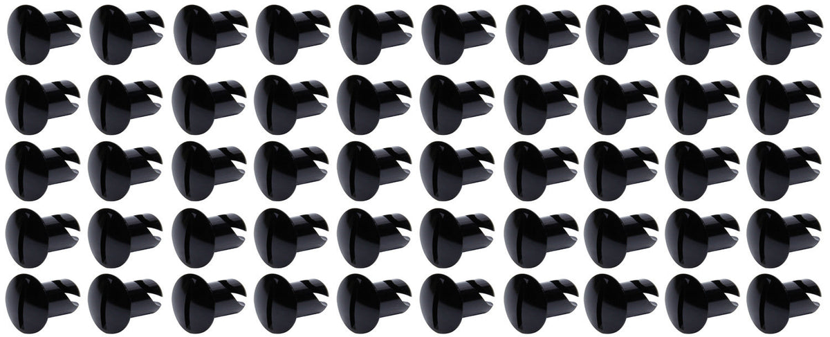 Oval Head Dzus Buttons .500 Long 50 Pack Black - TIP810250