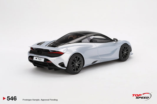 STM Diecast Topspeed 2023 Mclaren 750S Ice Silver 1:18 - View 2