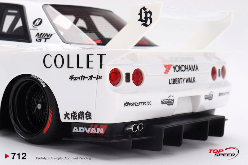 Topspeed Nissan GT-R R32 Kaido Works LB-Hinomaru White 1:18