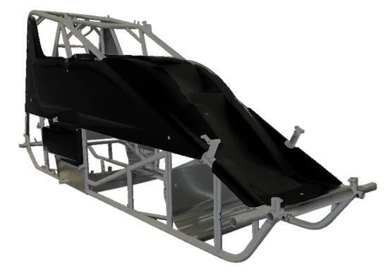 Sprint Car Kit B X-Wedge Black Inside Rail Body - SCCH1001872HOPT17