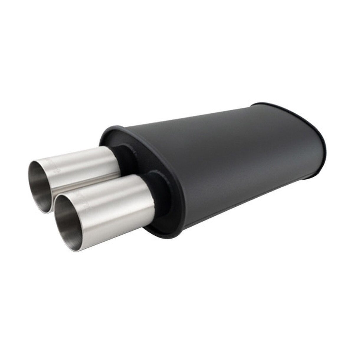 Muffler Oval Stainless Flat Black 2.5 - 12320