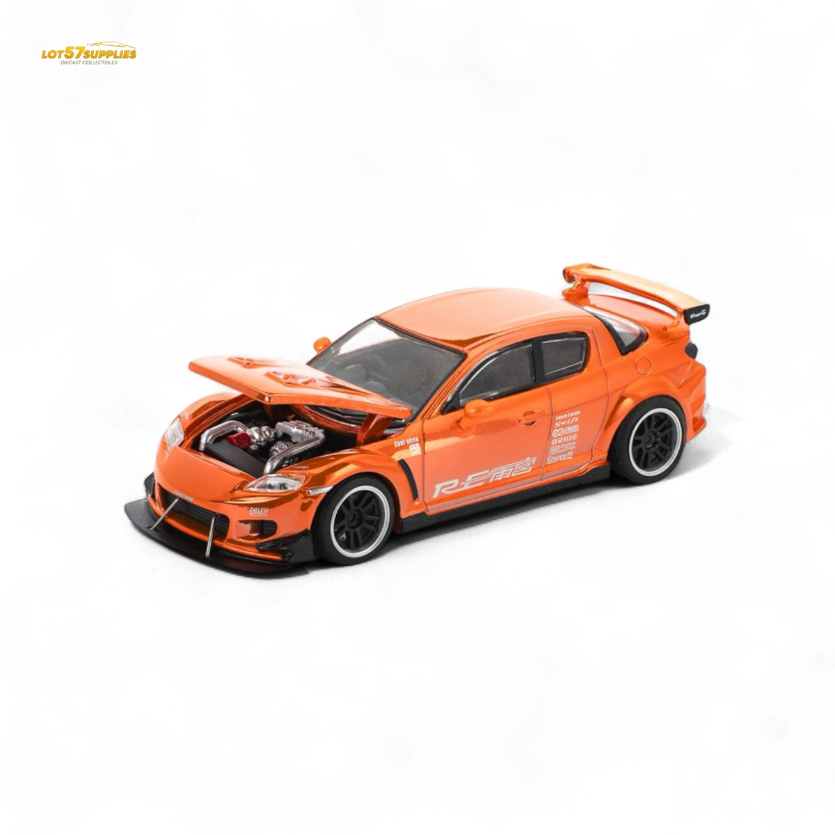 (Pre-Order) Poprace Mazda RX-8 Re-Amemiya Chrome Orange 1:64
