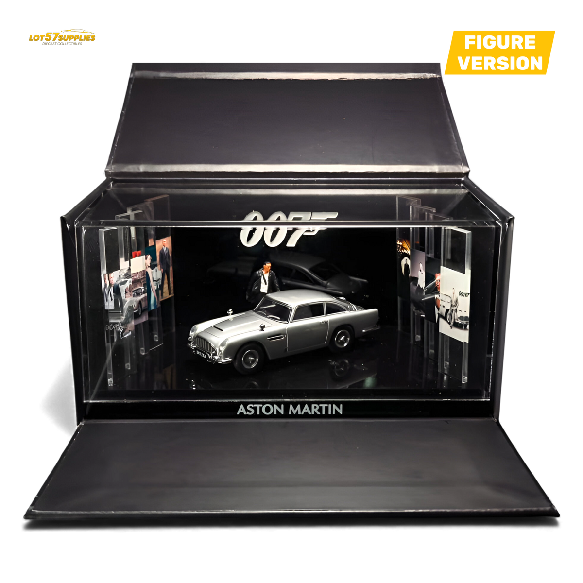 (Pre-Order) Aston Martin DB5 High Gloss Silver Figurine Ver 1:64