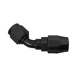 #12 45 Deg Double Swivel Hose End Black - 204512BB