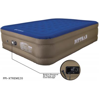 AirBedz Air Mattress, Double High, Queen Size, PVC, Tan/Blue, with Internal Air Pump, Duffel Bag - PPIXTREME20