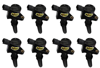 Accel Ignition Coils, Super Coil, Epoxy, Black, 2-Valve, Ford, Set of 8 - 140032K8