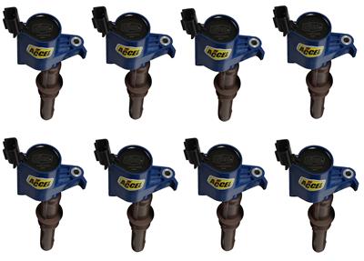 Accel Ignition Coils, Super Coil, Epoxy, Blue, 3-Valve, Ford, Set of 8 - 140033EB8