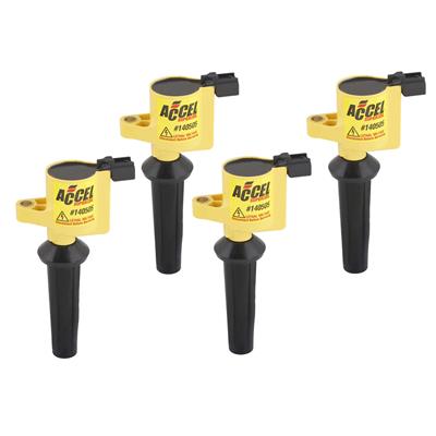 Accel Ignition Coil, Super, Coil Pack Style, Socket, Epoxy, Round, Yellow, Ford, Mazda, Mercury - 1405054