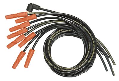 Accel Spark Plug Wires, 300+ Race Wire, Spiral Core, 8.8mm, Black, Multi-Angle Boots, Universal - 7040