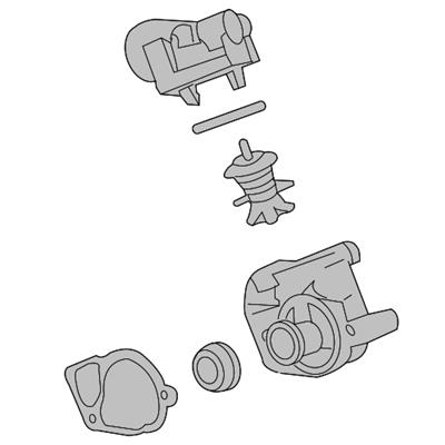 ACDelco Water Neck and Thermostat Housing, GM OE, Aluminum, Natural, Cadillac, Chevy, Each - 12706565