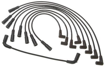 ACDelco Spark Plug Wire Set, 7mm. Diameter, Spiral Core, Black, Chevy, GMC< Cadillac, Set - 9718Q