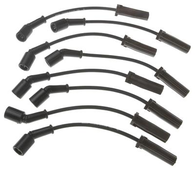 ACDelco Spark Plug Wire Set, 7mm. Diameter, Spiral Core, Black, Chevy, Cadillac, GMC, Hummer, Set - 9748HH