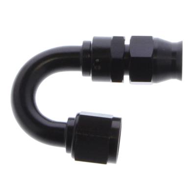 Aeromotive Fitting, Hose End, PTFE Hose, 180 Degree, -8 AN Hose to Female -8 AN, Aluminum, Black - 15363