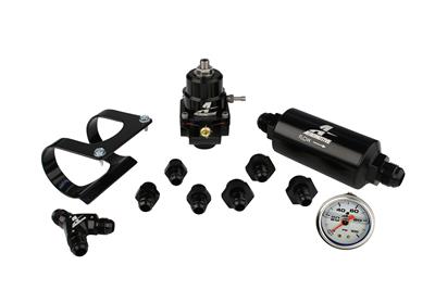 Aeromotive Fuel Pressure Regulator, X1 Series, Inline, 35-75 psi, Aluminum, Black Anodized, Fuel - 17350