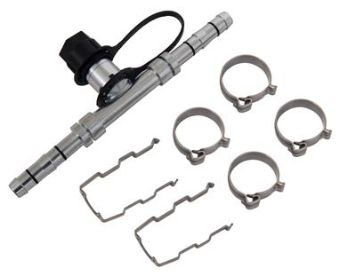 Aeroquip A/C Service Port, In-Line Hose Splice, #6 Air Conditioning, with Cages and Clips, R134a - FCP0503