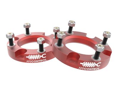 AFE Power Strut Spacer, Billet Aluminum, Red, 1.5 in. Lift, Front, Toyota, Pair - 41672T010R