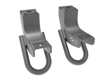 AFE Power Tow Hook, Front, Gray Powdercoated, Toyota Tundra, Pair - 45072T001G