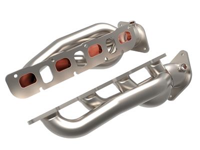 AFE Power Headers, Twisted Steel, Shorty, Stainless Steel, Titanium Ceramic Coated, Rectangular - 4832030T