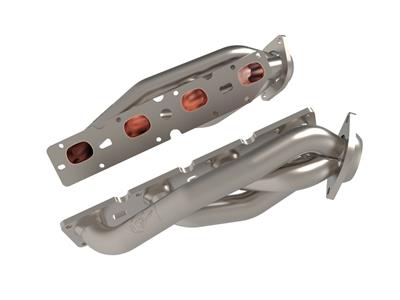 AFE Power Headers, Twisted Steel, Shorty, Stainless Steel, Titanium Ceramic Coated, Oval Port - 4838029T