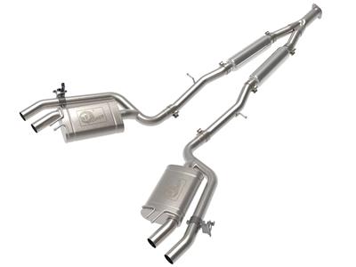 AFE Power Exhaust System Kit, Gemini XV Series, Cat Back, 304 Stainless Steel, Natural, Dual - 4937024