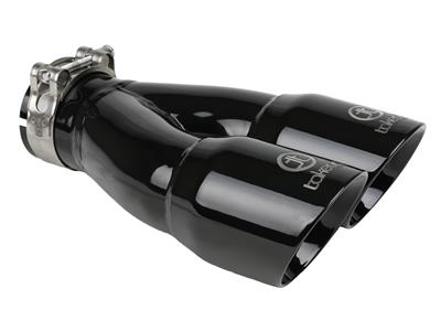 AFE Power Exhaust Tip, Takeda, Round, Clamp-on, Stainless, Black Powdercoated, 2.50 in. Inlet - 49T25364B10