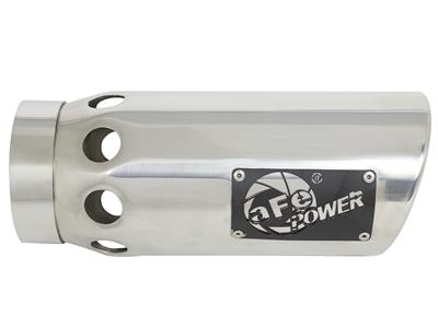 AFE Power Exhaust Tip, Mach Force XP, Round, Clamp-on, Stainless, Polished, 4.00 in. Inlet - 49T40501P12
