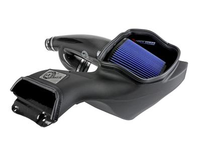 AFE Power Air Intake Kit, Track Series, Carbon Fiber Tube, Pro 5R Cotton Gauze Filter, Blue, Ford - 5710010R