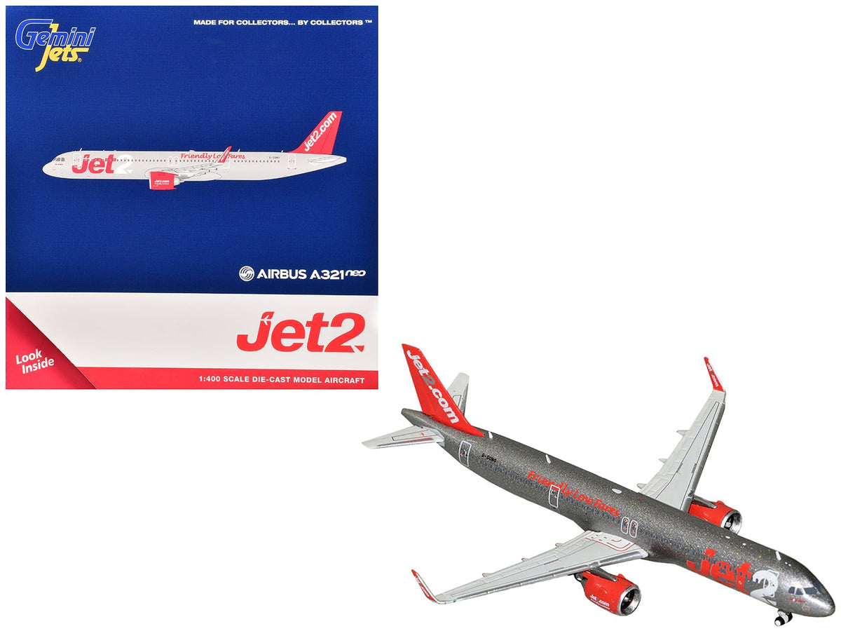 Rapid Vehicles Airbus A321neo Commercial Aircraft "Jet2" (G-SUNO) Gray Metallic with Red Tail...