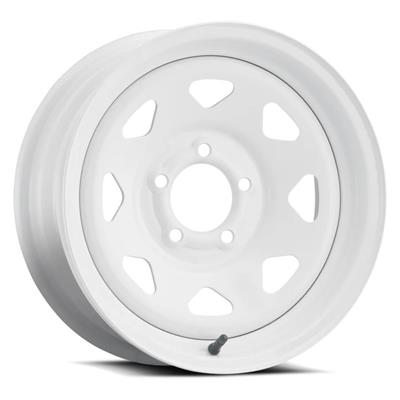 Allied Wheels Wheel, 20 Series, 15 in. x 6 in., 5 x 5.00 in. Bolt Pattern, Steel, Matte, White - 2056050W