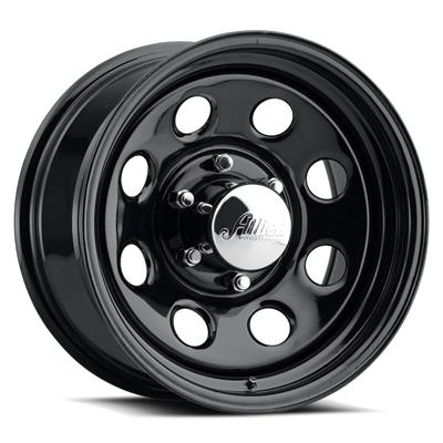 Allied Wheels Wheel, Soft 8, 15 in. x 7 in., 5 x 4.50 in. Bolt Pattern, Steel, Gloss, Black - 8257012