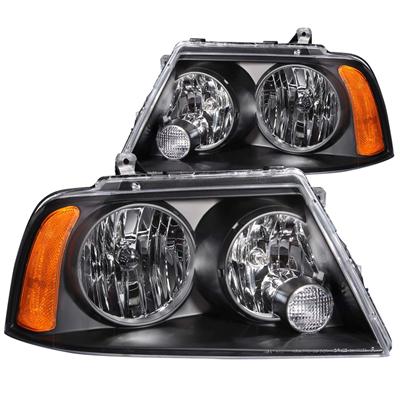 Anzo USA Headlights, Clear Style, Clear Lens, Black Housing, Lincoln, Non HID Models, Pair - 111045