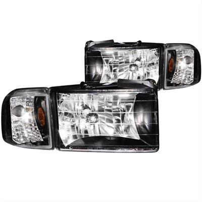 Anzo USA Headlight Assemblies, Clear Lens, Black Housing, Dodge, Set - 111067