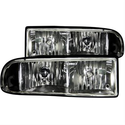 Anzo USA Headlights, Clear Style, Clear Lens, Black Housing, Chevy, Pair - 111156