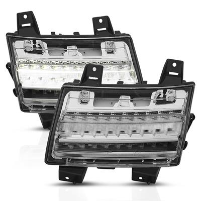 Anzo USA Marker Light Assemblies, Fender, LED, Amber, White, Clear Lens, Jeep, Pair - 511082