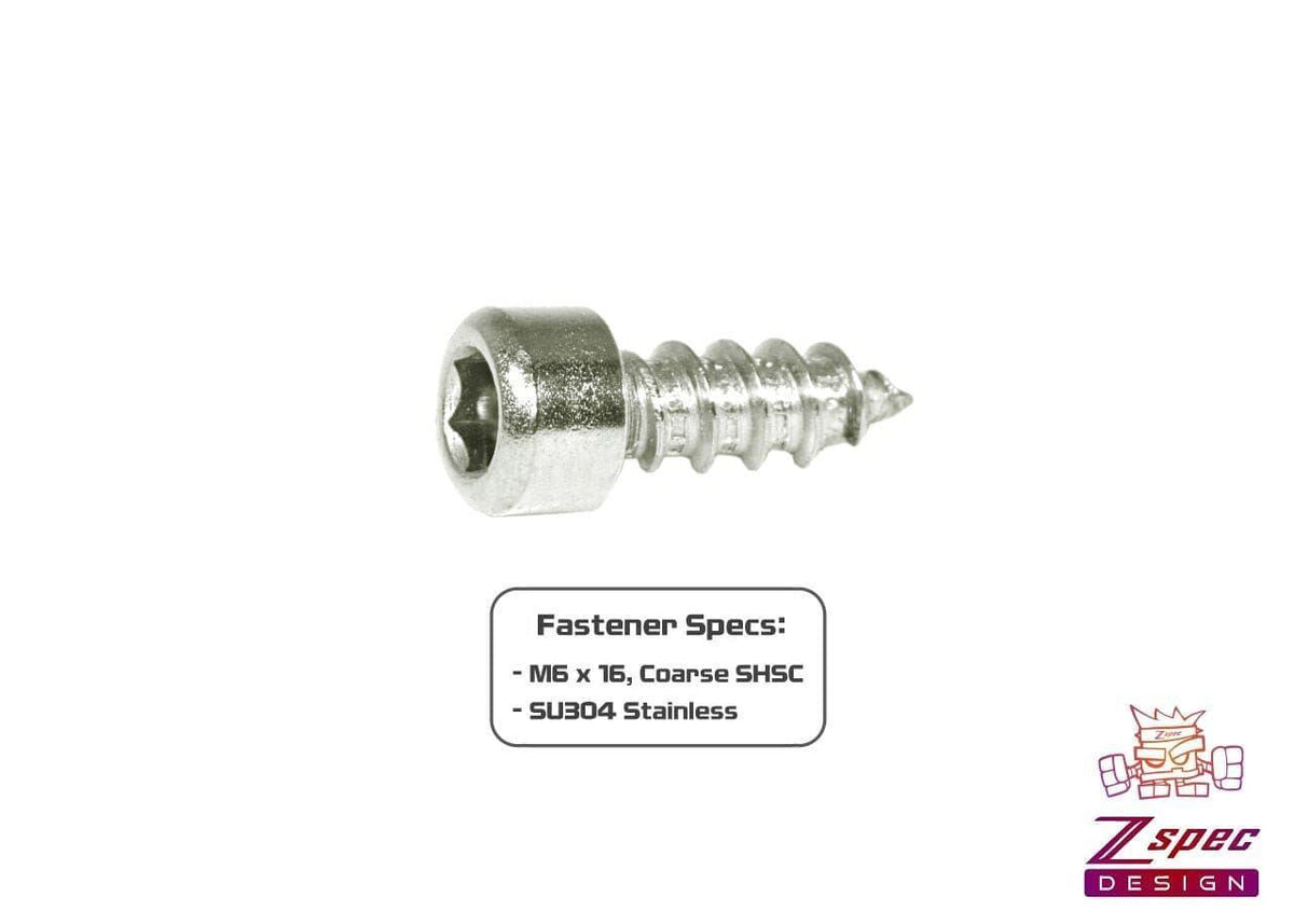 ZSPEC M6x16mm Coarse Socket-Cap SHSC Fasteners, Stainless, 10-Pack