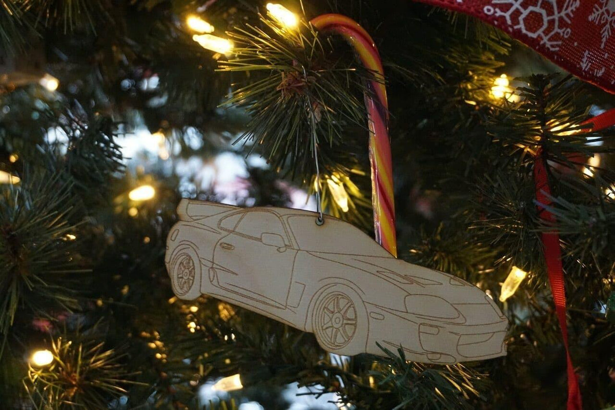 ZSPEC Laser-Engraved Birch Ornament, Style: Toyota Supra MKIV, ~5-inch Wide